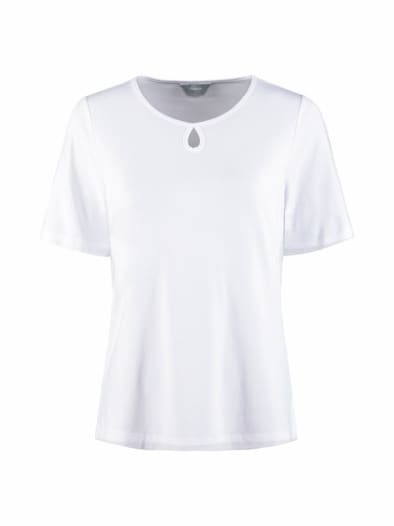 Sommershirt Tropfenausschnitt Weiß