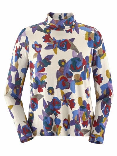 Viskose-Shirt Rollkragen Multicolor