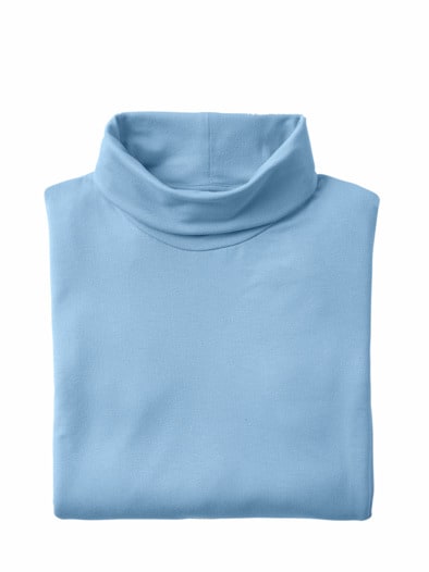 Viskose-Shirt Rollkragen Hellblau