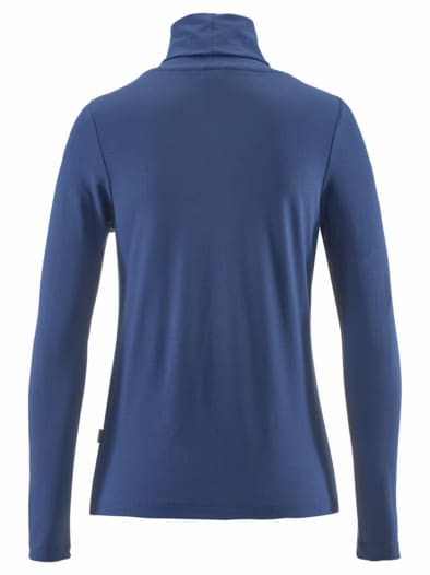 Viskose-Shirt Rollkragen Marine