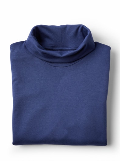 Viskose-Shirt Rollkragen Marine