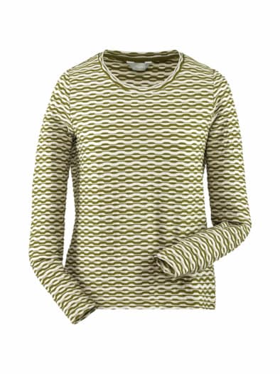 Shirt Wabenstruktur Viskosemix Avokado