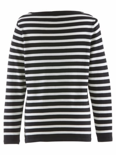 Baumwoll-Pullover Multi-Streifen Schwarz-Weiß