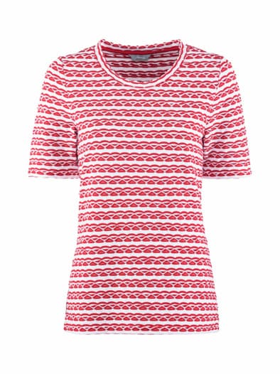 Struktur-Shirt Streifen Pink