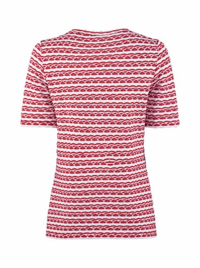 Struktur-Shirt Streifen Pink