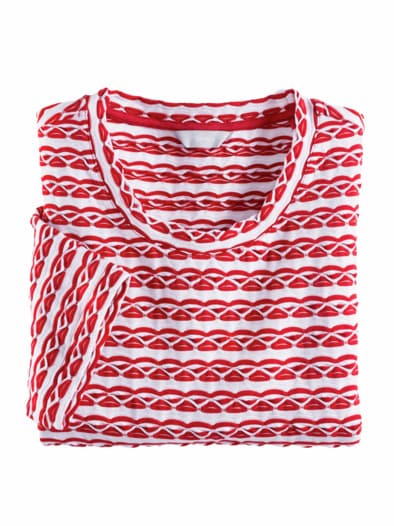 Struktur-Shirt Streifen Pink