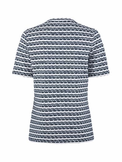 Struktur-Shirt Streifen Marine