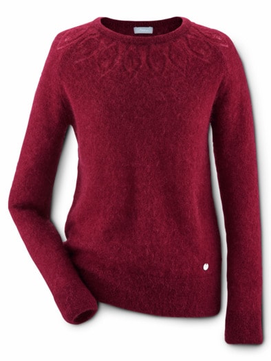 Mohair-Pullover Extraleicht Bordeaux