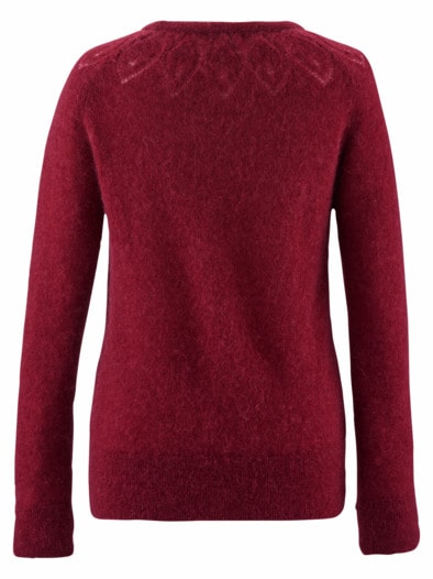 Mohair-Pullover Extraleicht Bordeaux