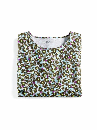 Rabe Shirt Sommerviskose Khaki-Gemustert