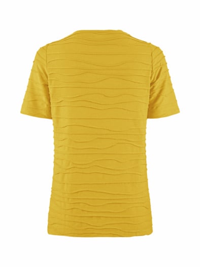 Wellenstruktur-Shirt Lüftchen Gelb