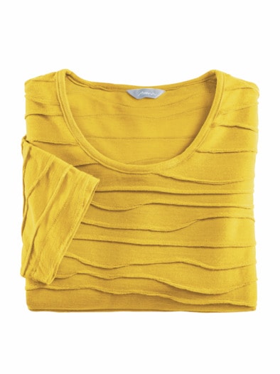 Wellenstruktur-Shirt Lüftchen Gelb