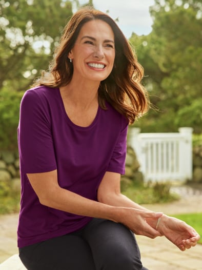Viskose-Shirt 1/2-Arm Violett
