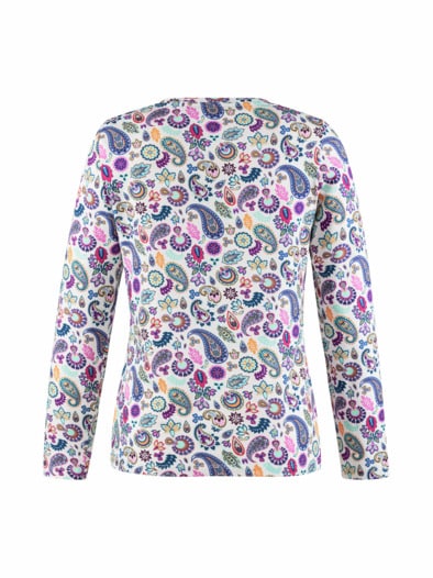 Baumwoll-Shirt Paisley Beere