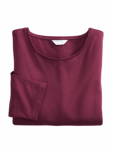 Viskose-Shirt 3/4 Arm Bordeaux