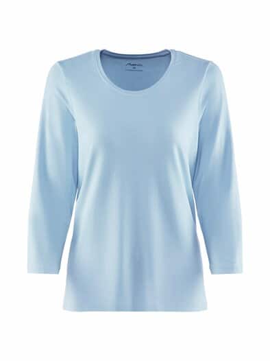Viskose-Shirt 3/4 Arm Hellblau