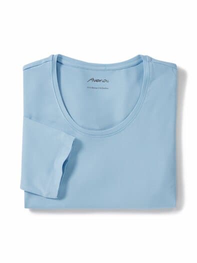Viskose-Shirt 3/4 Arm Hellblau