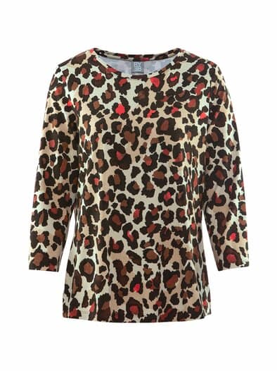 Rabe-Shirt Leoprint Braun