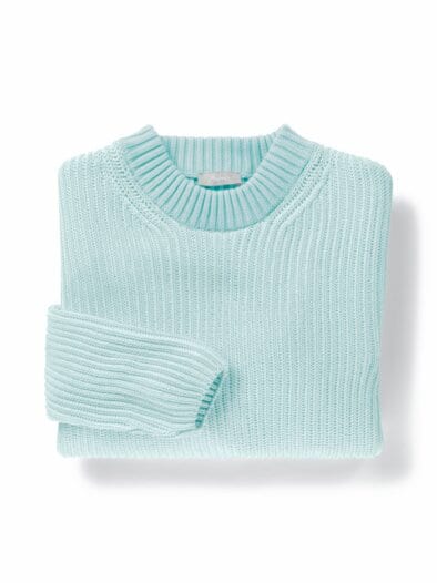 Brioche-Strickpullover Farbeffekt Mint