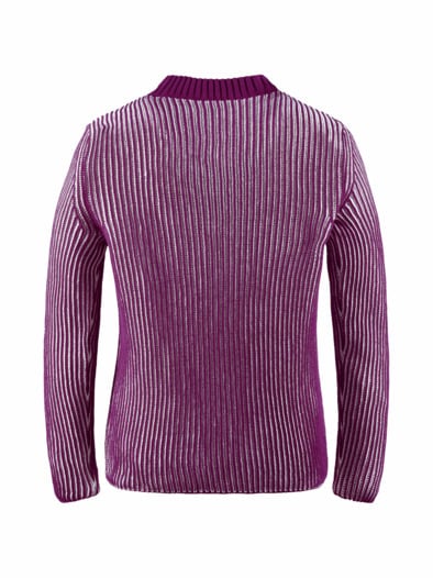 Brioche-Strickpullover Farbeffekt Violett