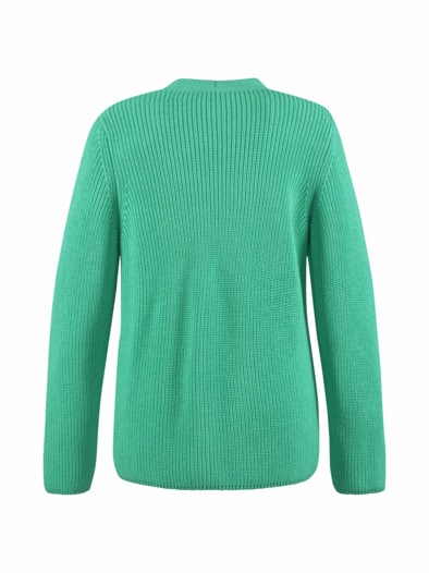 Rabe Strick-Jacke Rollkante Smaragd