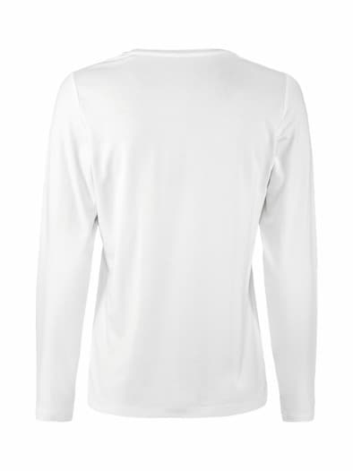Viskose-Shirt Langarm Weiß
