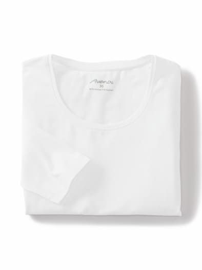 Viskose-Shirt Langarm Weiß