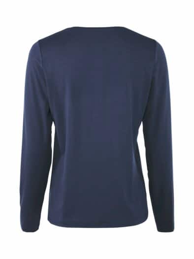 Viskose-Shirt Langarm Navy