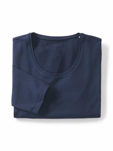 Viskose-Shirt Langarm Navy