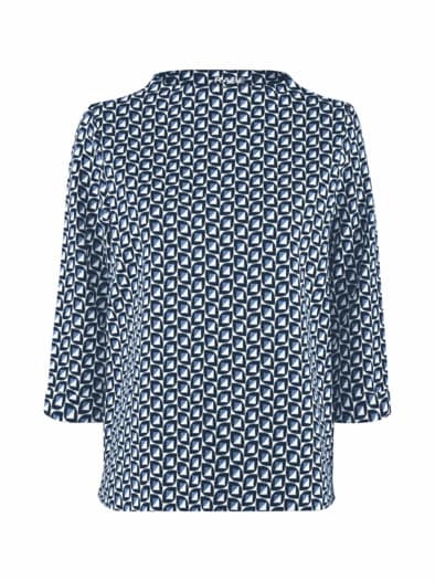 Rabe-Shirt minimal Muster Blau