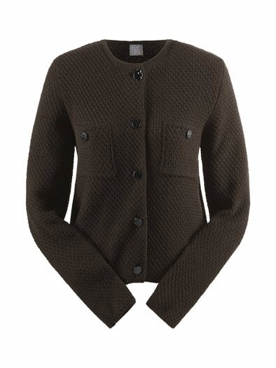 Rabe Boucle Strickjacke Mokka