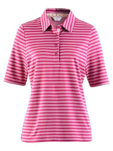 Extrafrisch-Polo Ringel Fuchsia