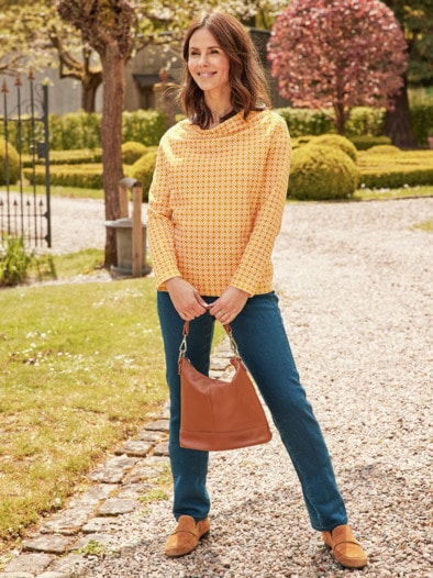 Langarmshirt Kuschelweich Safrangelb