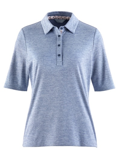 Extrafrisch-Polo Melange Blau meliert