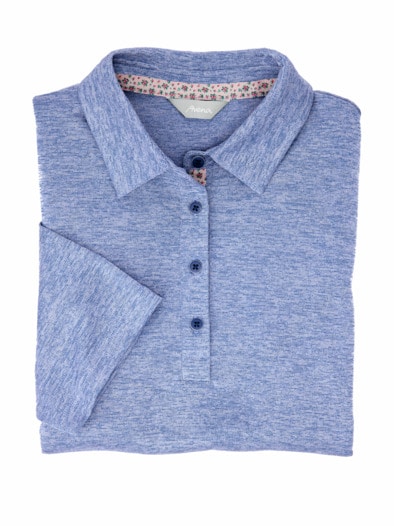 Extrafrisch-Polo Melange Blau meliert