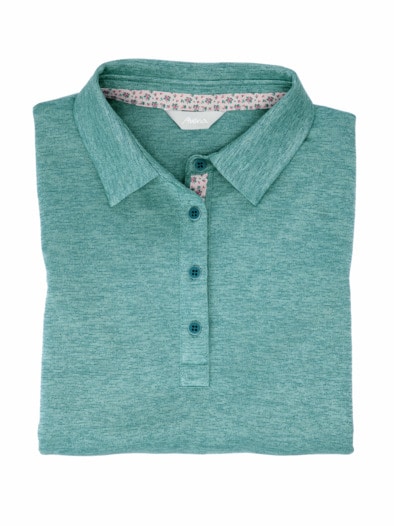 Extrafrisch-Polo Melange Lagune meliert