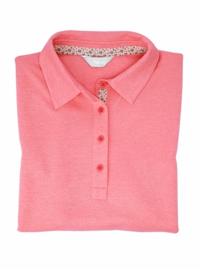 Extrafrisch-Polo Melange Koralle meliert