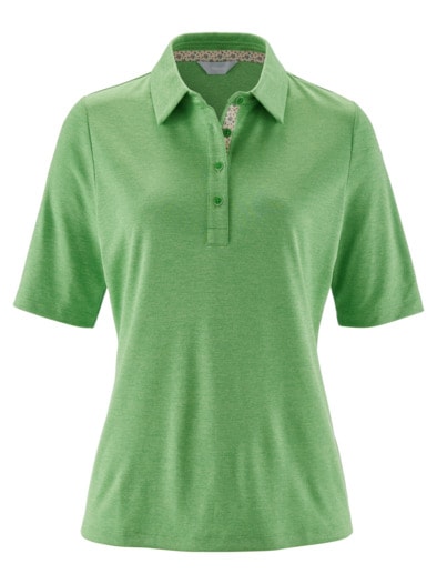 Extrafrisch-Polo Melange Grün meliert