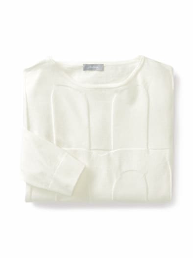 Pullover 3D Optik Offwhite