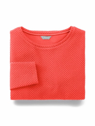 Shirt Waffeloptik Koralle