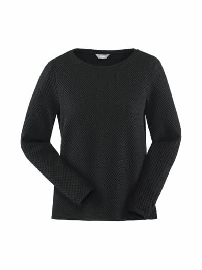 Shirt Waffeloptik Schwarz