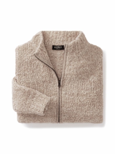 Alpaka-Strickjacke Cusco Creme
