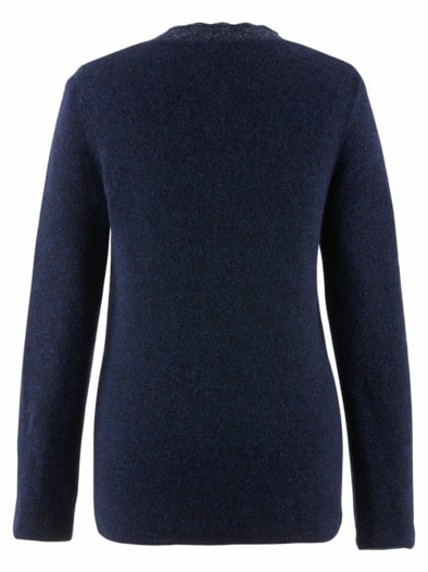 Rundhals-Pullover Lurex Marine
