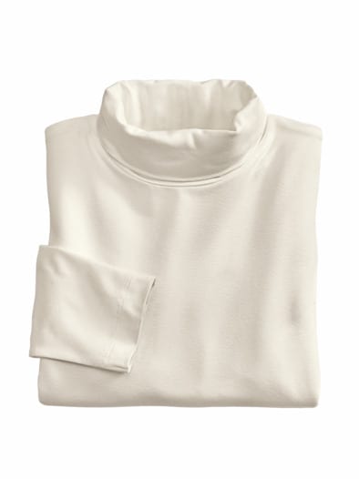 Viskose-Shirt Rollkragen Offwhite
