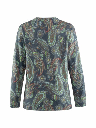 Kuschel-Thermoshirt Grün gemustert