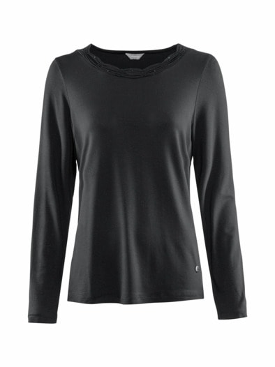 Jersey Shirt Schmucksteine Schwarz
