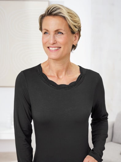 Jersey Shirt Schmucksteine Schwarz