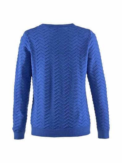Pullover Strukturstrick Royalblau