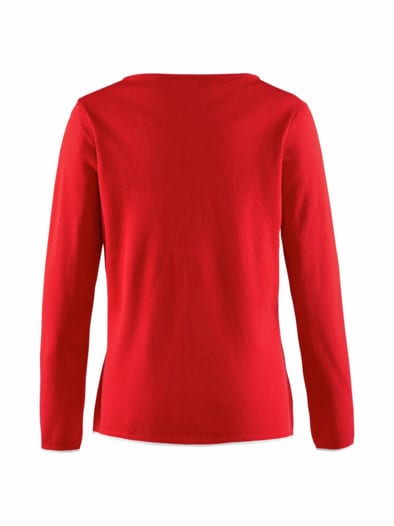 Strickjacke Farbkontrast Rot