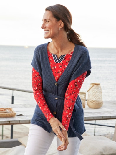 Langarmshirt Millefleur Rot